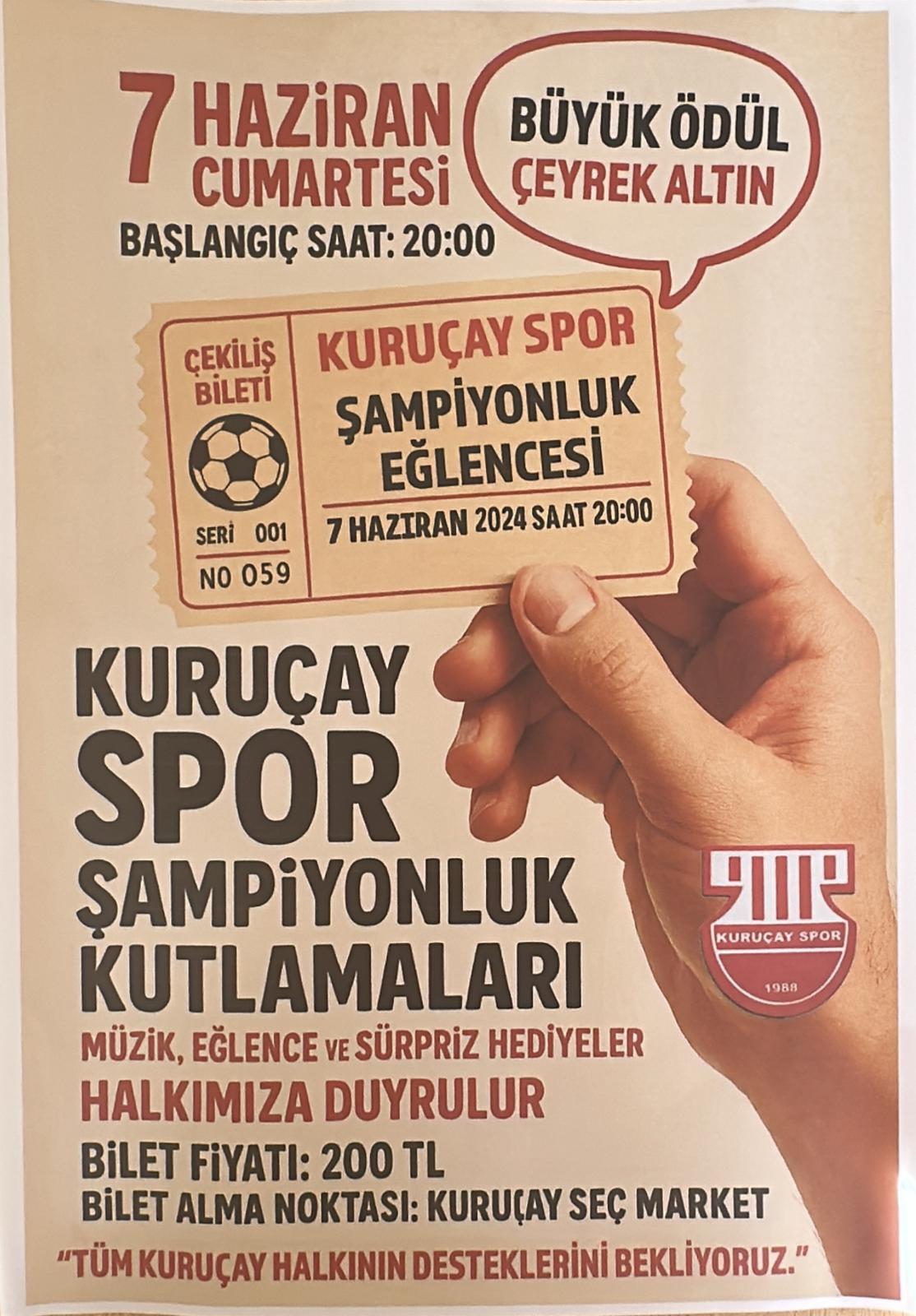Kuruçayspor Şampiyonluk Kutlaması
